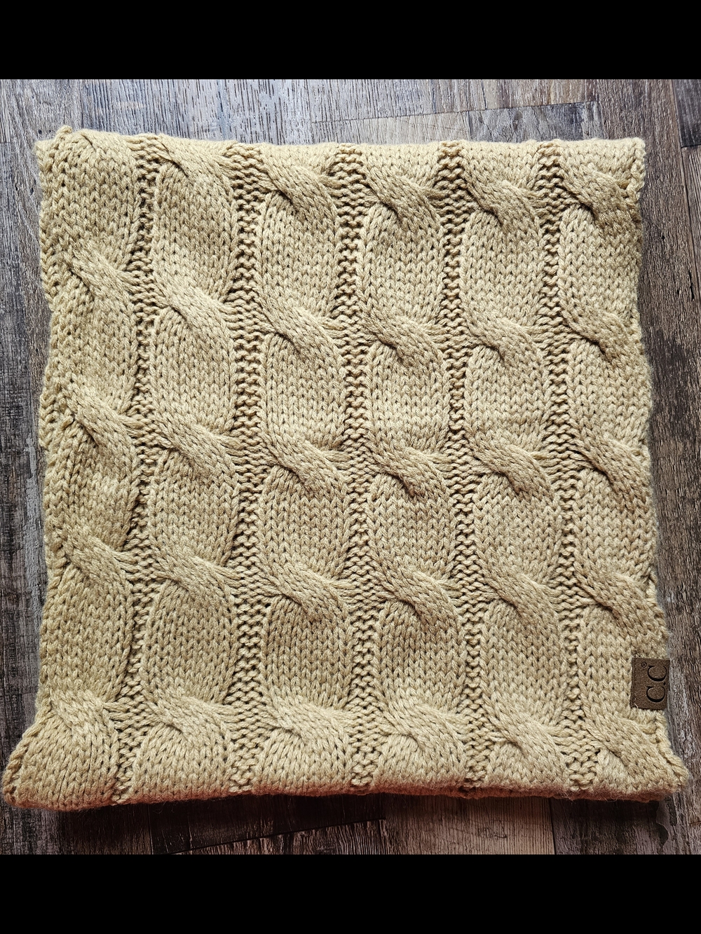 C.C Cable Knit Scarf in Mustard Yellow